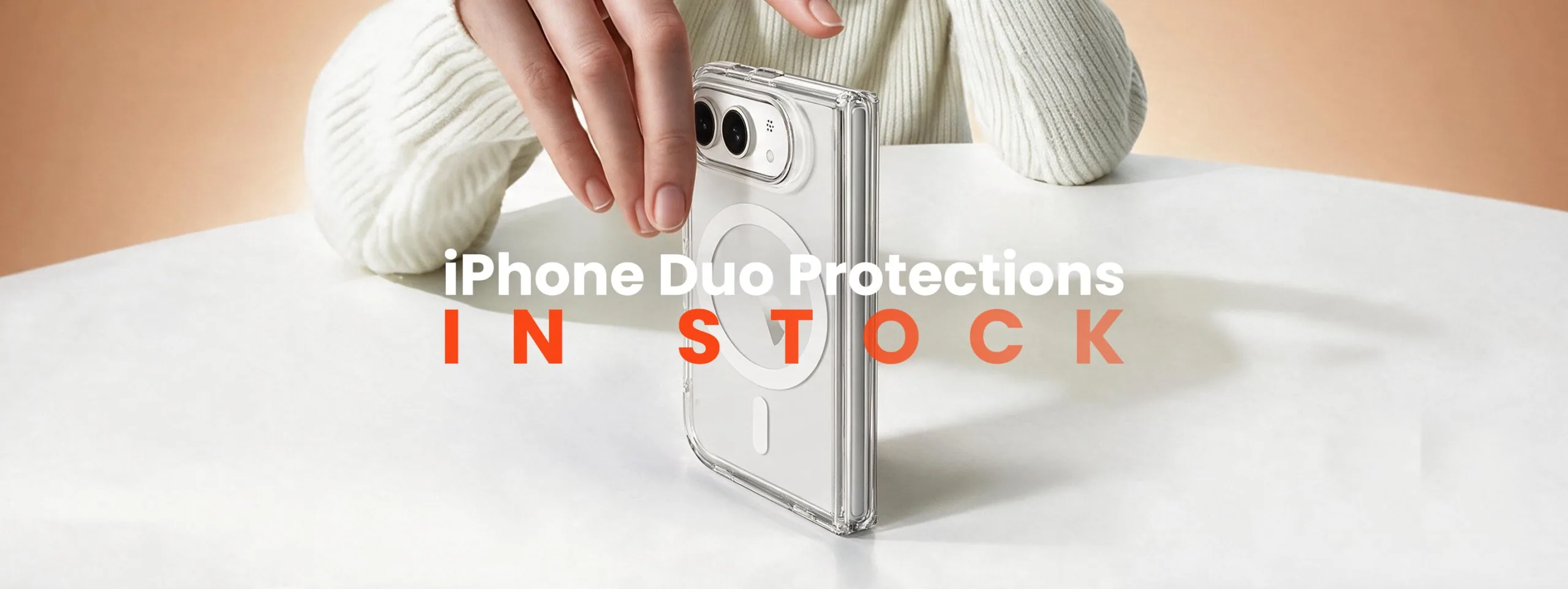 Clear magnetic case on the foldable iPhone Duo